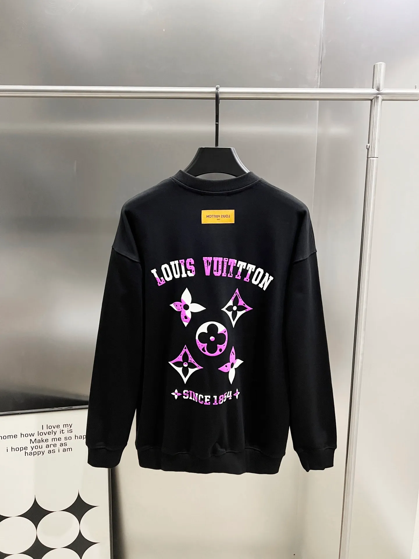 🅿️260 1v Louis* 2025 autumn and winter new style Customized double yarn fabric round neck long-sleeved sweatshirt Classic letter foam technology + three-dimensional silicone design High-end version! The same loose version for men and women S M L XL XXL five sizes color black white